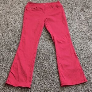 Diane Gilman DG2 Boot Cut Pants stretchy Size Medium Red